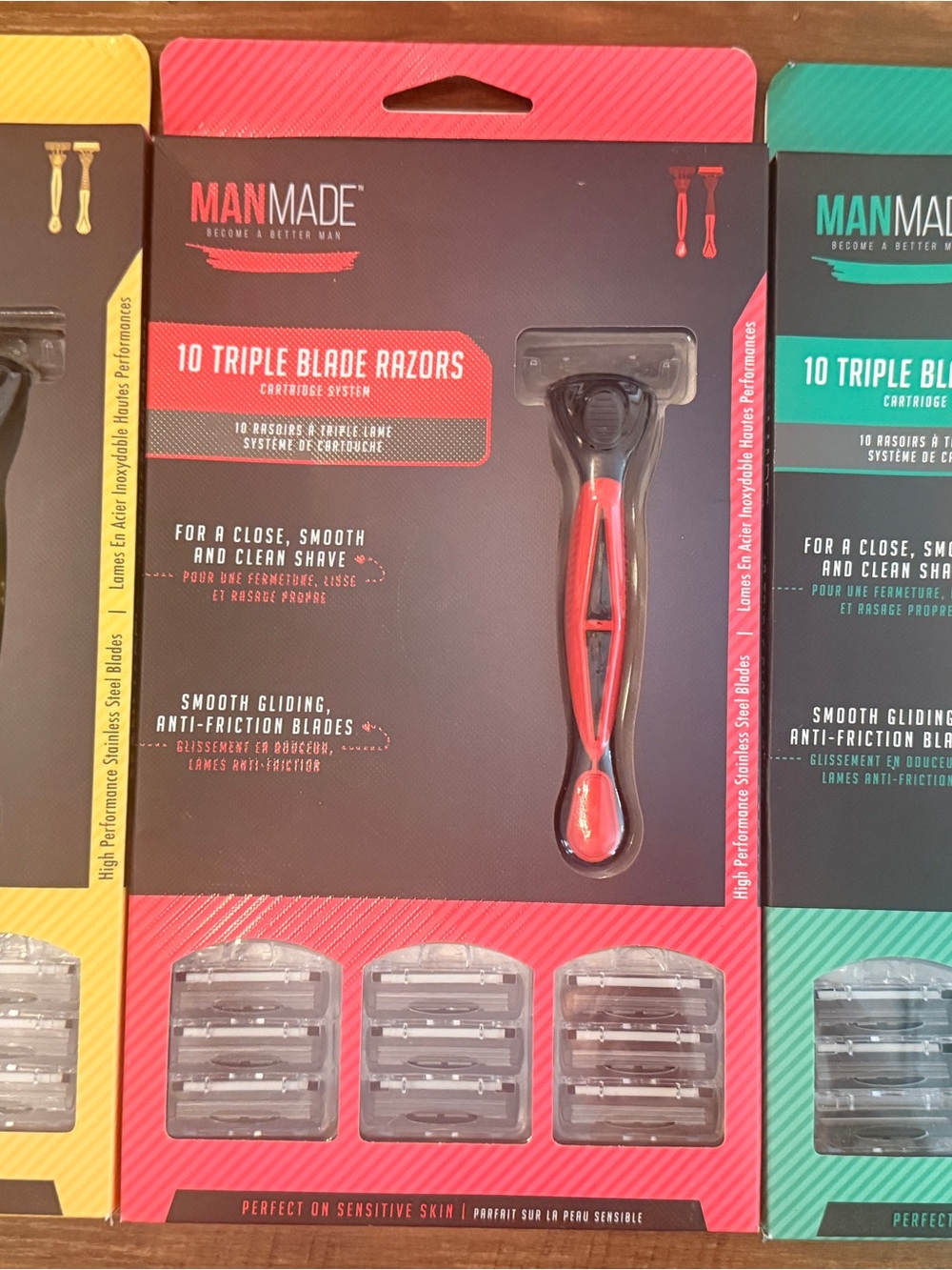 ManMade triple blade razors lot of 3 packs of 10 all new